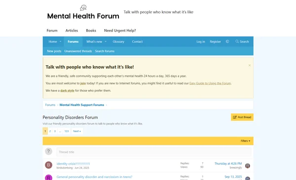 Mental Health Forum - Personality Disorders