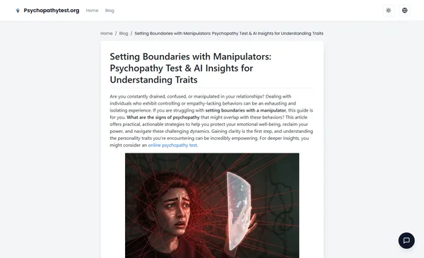 Setting Boundaries with Manipulators: Psychopathy Test & AI Insights for Understanding Traits
