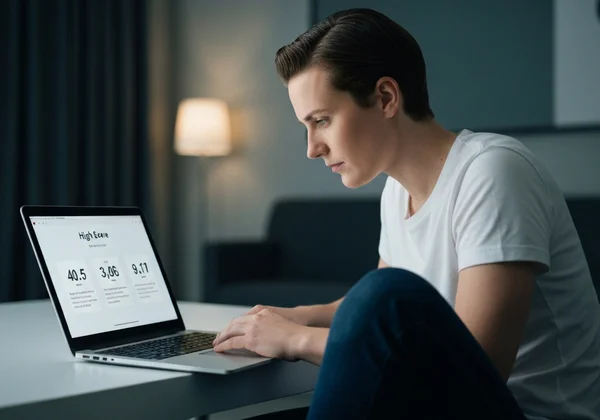 Person, die über Psychopathie-Testergebnisse nachdenkt