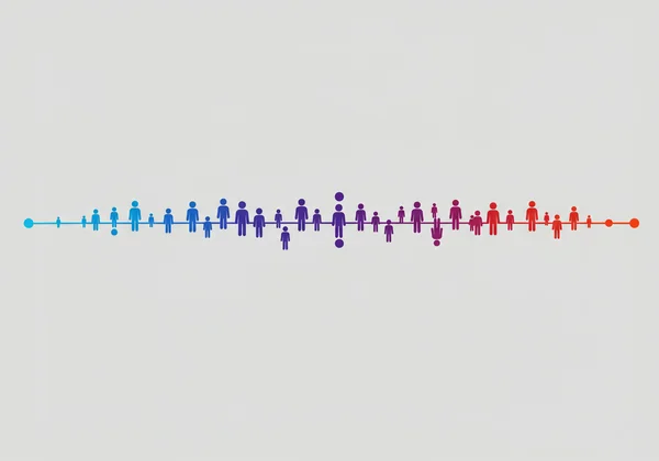 Abstract art of a personality trait spectrum.