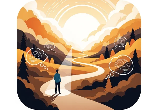A person charting a path of self-discovery and growth