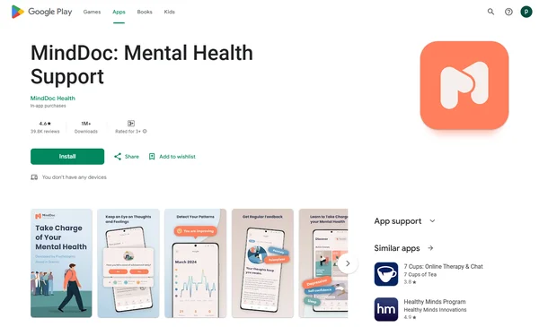 MindDoc : Soutien en Santé Mentale