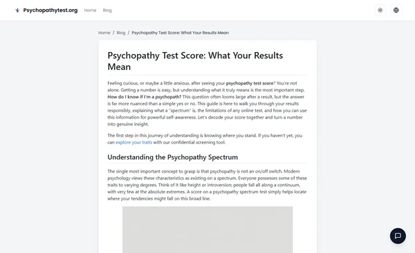 Score du Test de Psychopathie : Ce que Vos Résultats Signifient